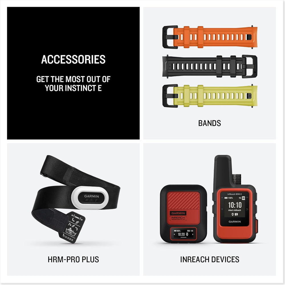 Garmin Instinct E Infographic accessories