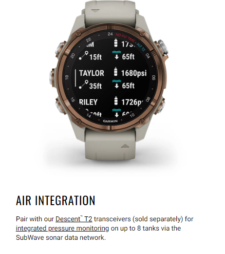 Garmin Descent MK3I Air Integration Feature