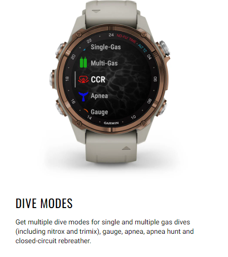 Garmin Descent 3MKI Dive Modes