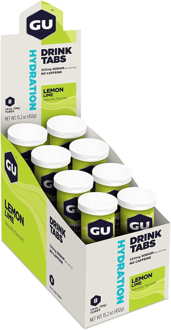 GU Energy Labs Hydration Drink Tablets - Lemon Lime Sports Nutrition GU 8 Pack
