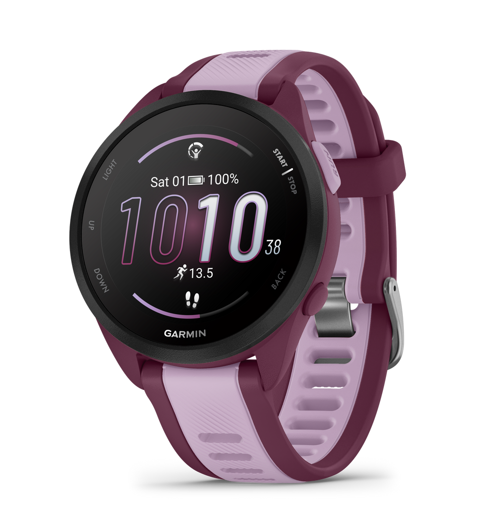 Garmin Forerunner 165 GPS Running Watch in Berry/Lilac Music Edition