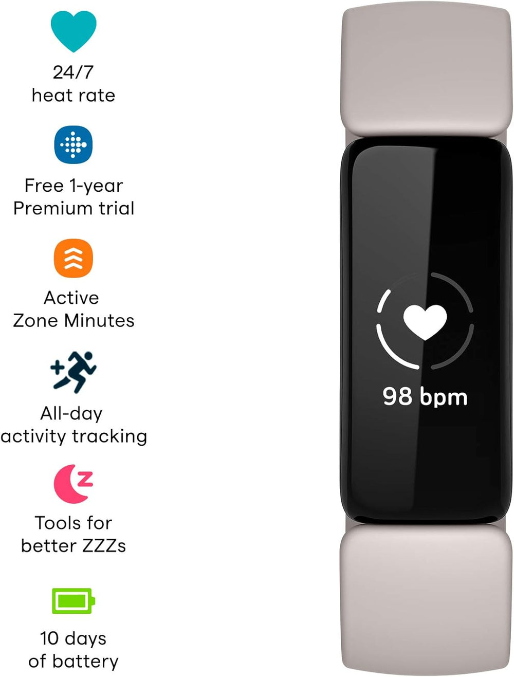 Fitbit Inspire 2 Health & Fitness Tracker infographic