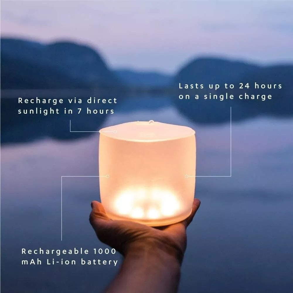 BioLite Luci Original Matte Solar Inflatable Lantern battery infographic
