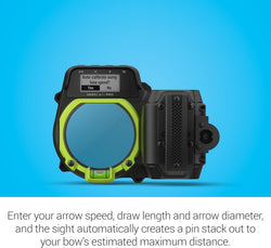 Garmin Xero A1i PRO enter arrow speed, draw length and arrow diameter