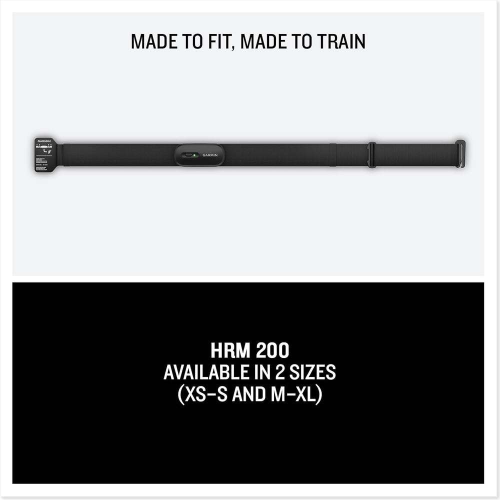 Garmin HRM 200 Heart Rate Monitor Infographic sizes
