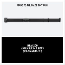 Garmin HRM 200 Heart Rate Monitor Infographic sizes