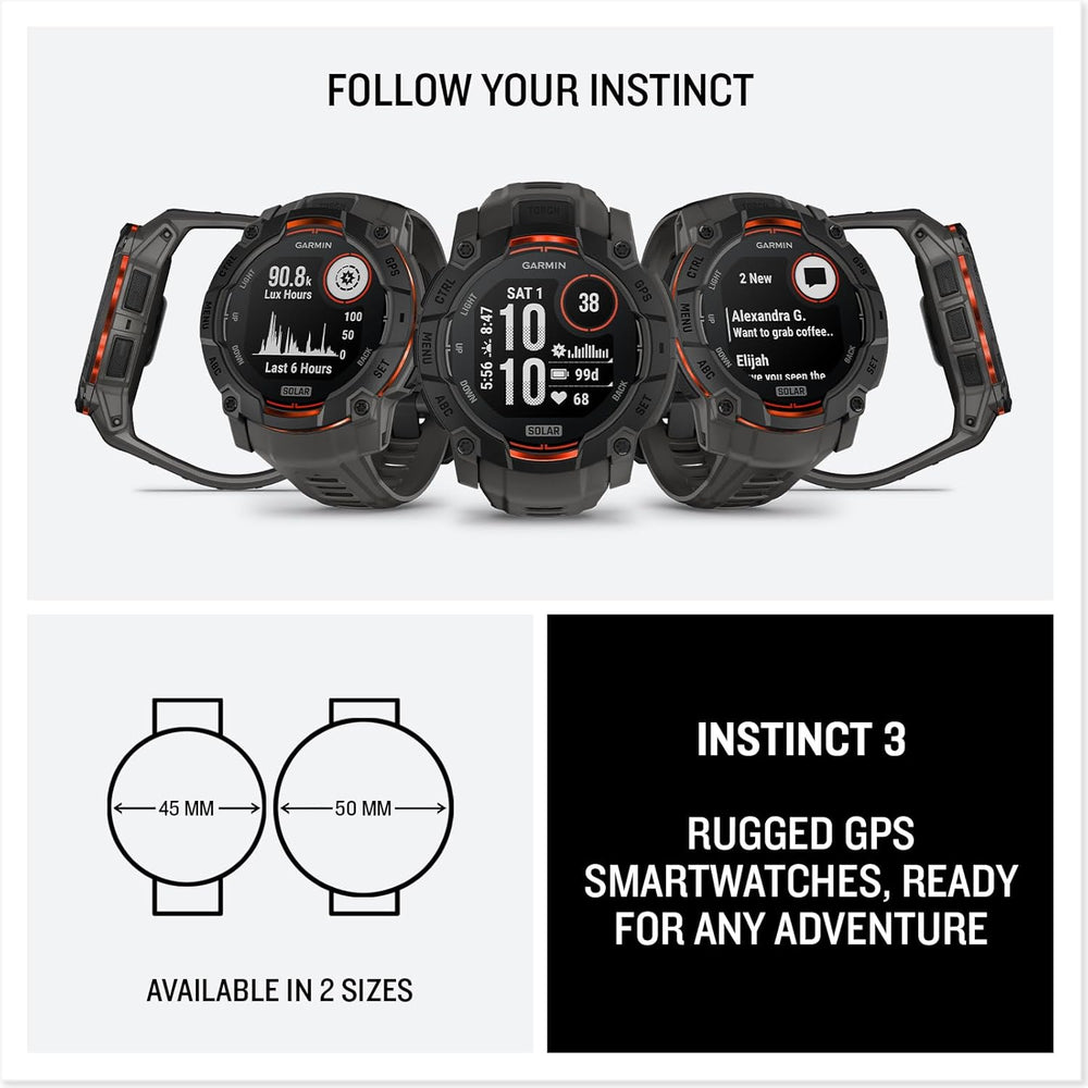 Garmin Instinct 3 Rugged Outdoor GPS Smartwatch