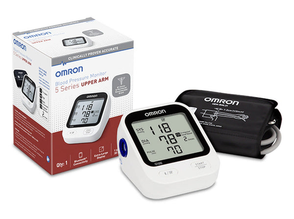Omron BP7255 Wireless 5 Series Upper Arm Blood Pressure Monitor with the manufacture box
