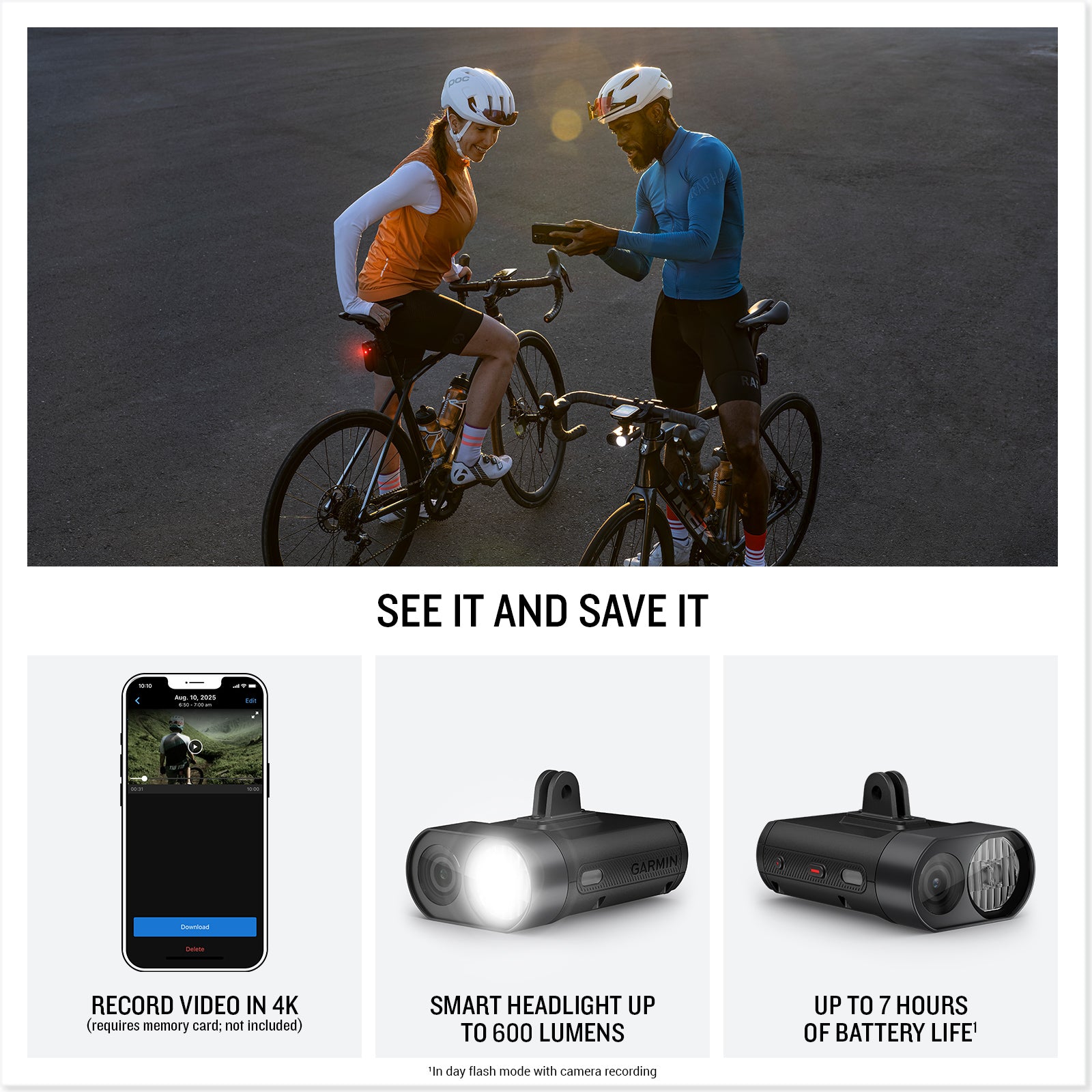 Garmin Varia Vue Smart Bike Headlight with 4K Camera | HRM USA
