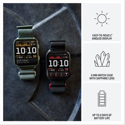 Garmin Venu X1 premium GPS smartwatch infographic