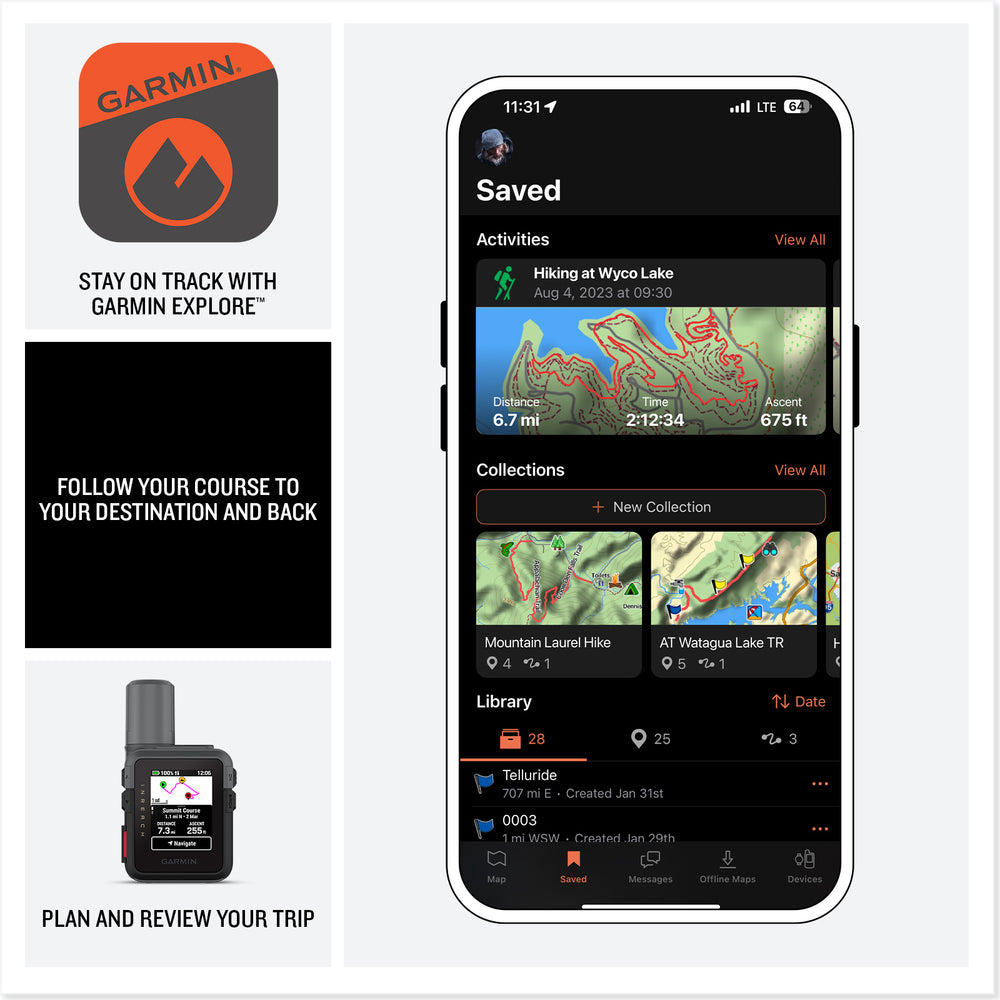 Garmin inReach Mini 3 stay on track with garmin explore