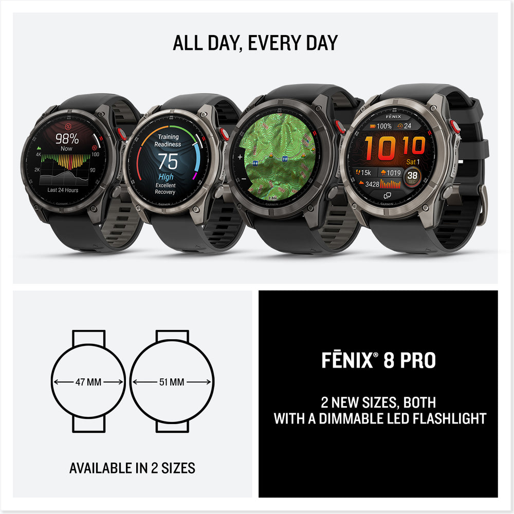 Garmin fenix 8 PRO Edition available in two sizes