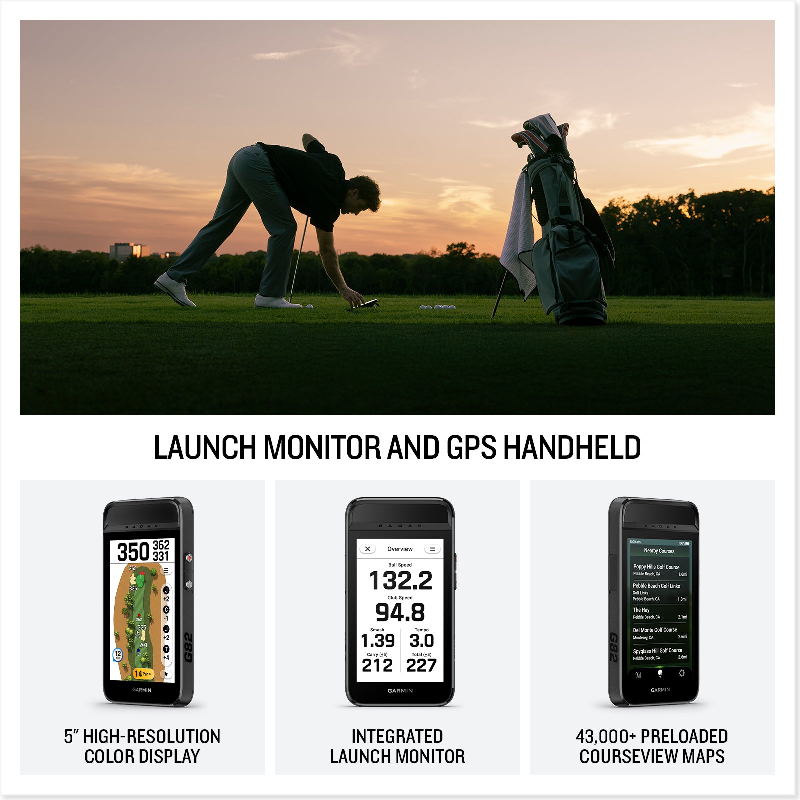 Garmin Approach® G82 Launch Monitor & GPS Golf Handheld – Shot Metrics