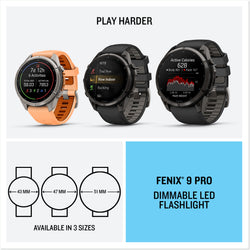 Garmin fenix 9 available in 3 sizes