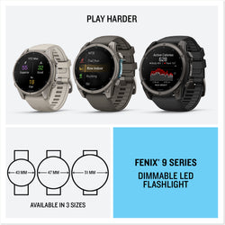 Garmin fenix 9 available in 3 sizes
