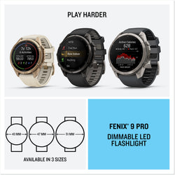 Garmin fenix 9 PRO available in 3 sizes