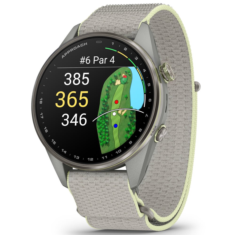 Garmin Approach S72 Advanced Golf Smartwatch in Fog Gray/Citron 47MM
