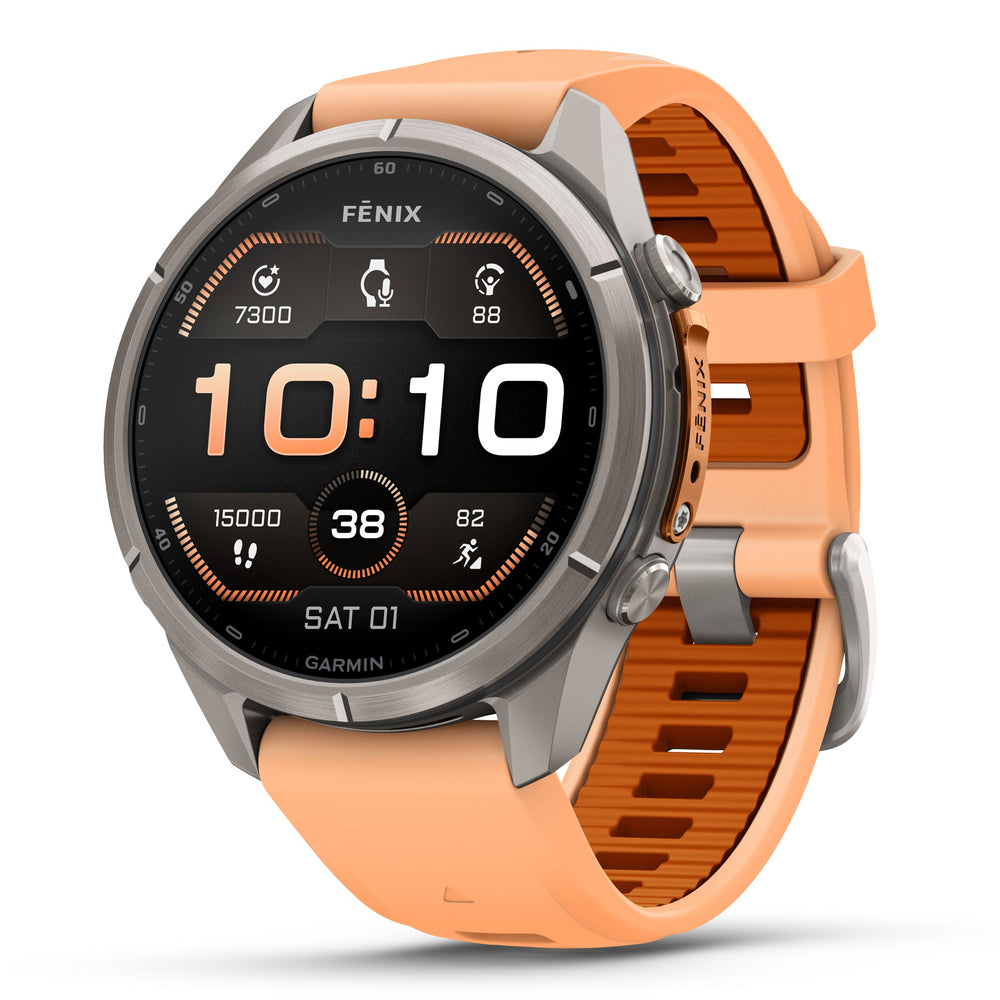 Garmin fenix 9 43mm Titanium with Shell Pink/Autumn Orange