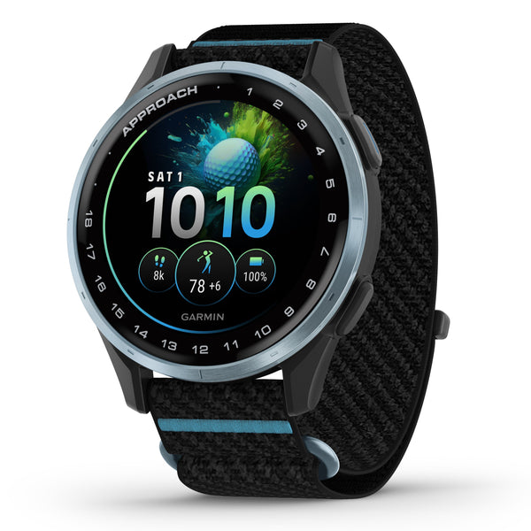 Garmin Approach J1 lightweight GPS golf watch in color Black Azure