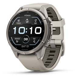 Garmin fenix 9 43mm Titanium with Fog Gray/Dark Sandstone
