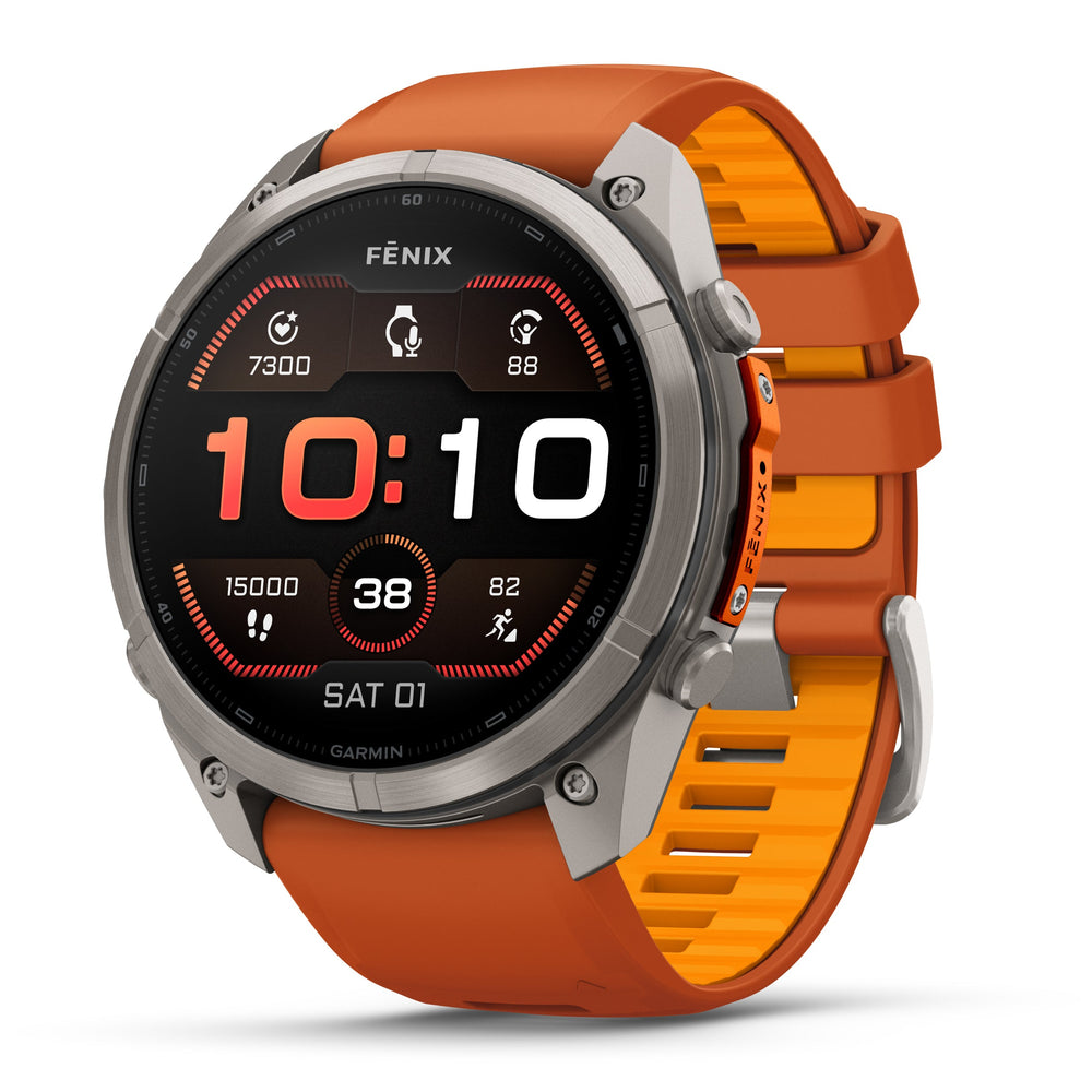 Garmin fenix 9 Titanium with Autumn Orange/Spark Orange in 47mm and 51mm