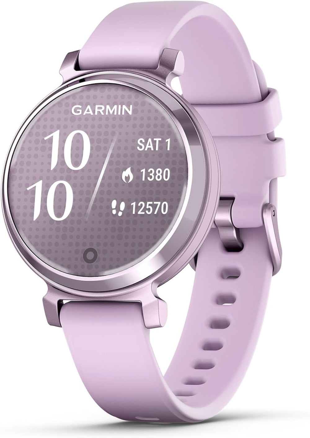 Garmin Lily 2 Sport Smartwatch in Metallic Lilac w/ Silicone Band