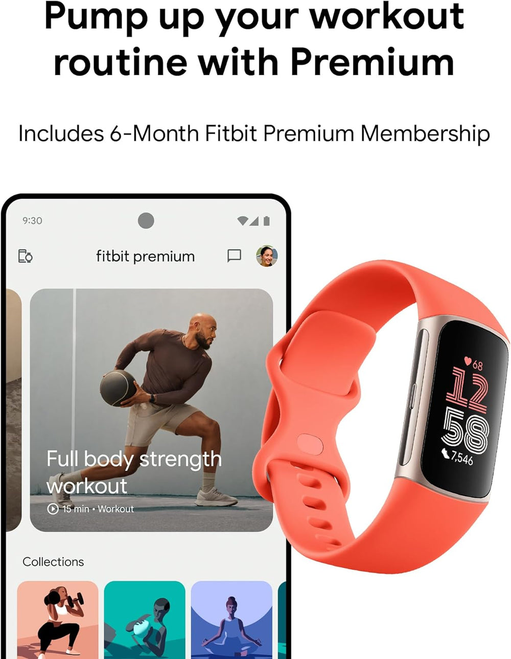 Fitbit Charge 6 Advanced Fitness & Health Tracker - Coral