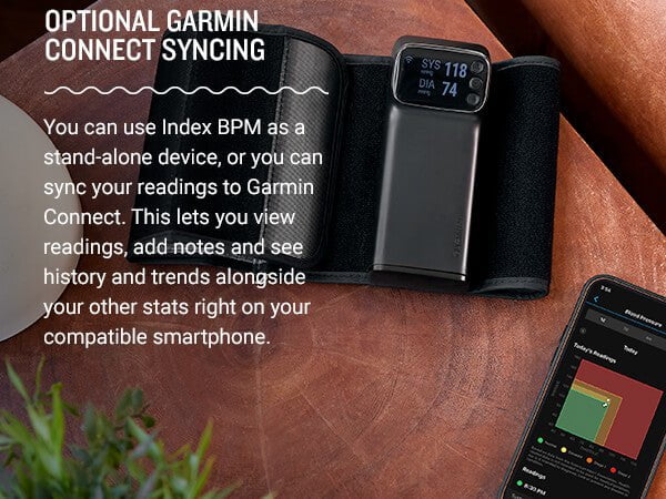  Garmin Index™ BPM, Smart Blood Pressure Monitor, FDA