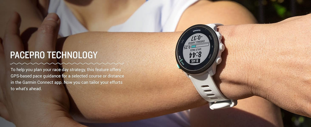 Garmin Forerunner 55 (Aqua) GPS Running Watch, Beginner Friendly Heart  Rate Monitor Watch with Time, Pace & Speed Tracker