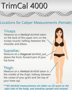 Sequoia Body Measurement Sequoia Fitness TrimCal 4000 Skinfold Body Fat % Caliper