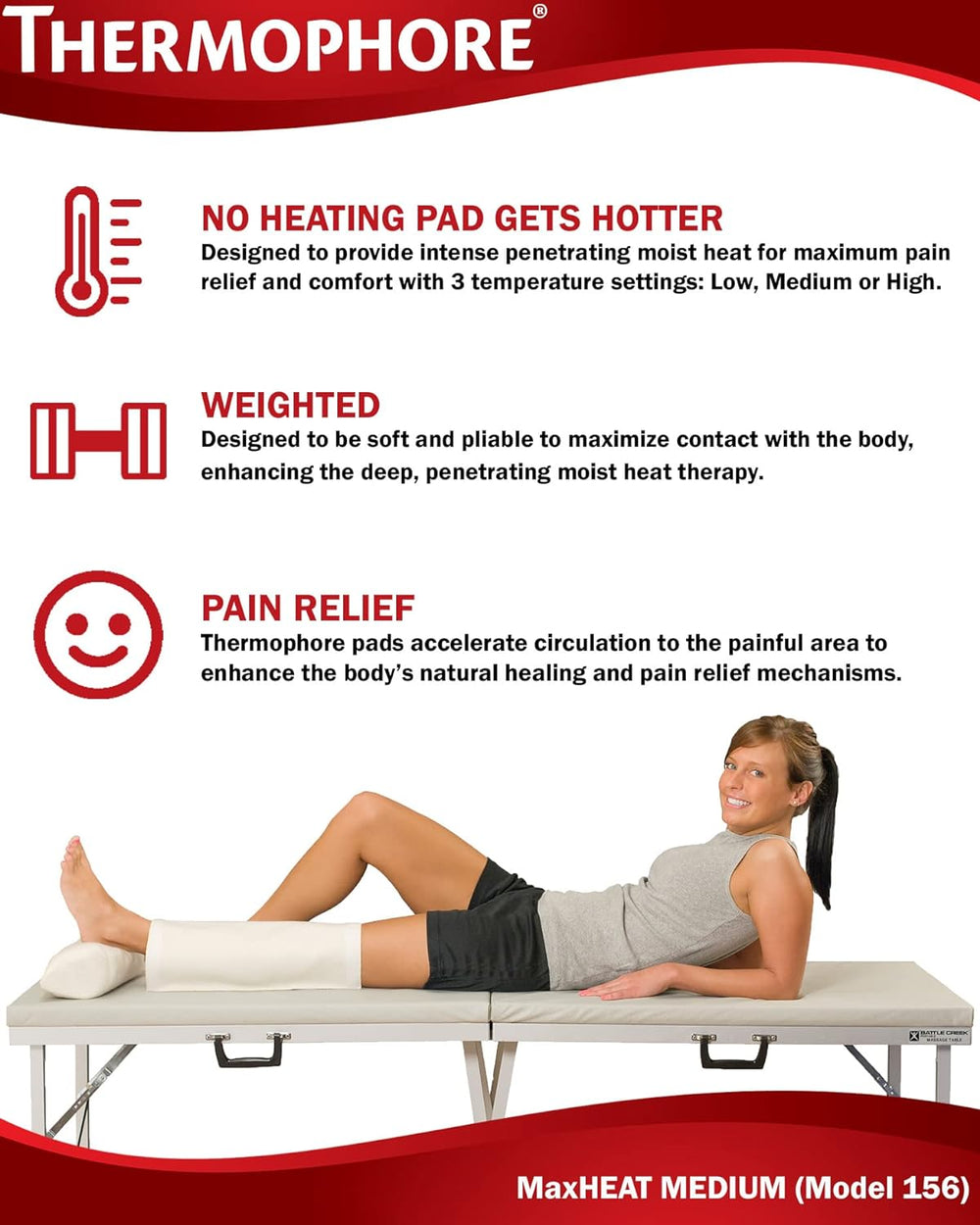 Thermophore Heat Therapy Thermophore Arthritis Pad Moist Heat (Model 156) 14"x14"