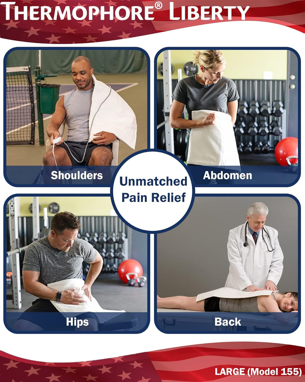 Thermophore Heating Pads Thermophore Liberty (USA Assembled) Moist Heat Pack (Model 155) Large (14 x 27) Heating Pad