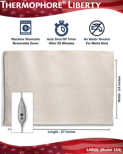 Thermophore Heating Pads Thermophore Liberty (USA Assembled) Moist Heat Pack (Model 155) Large (14 x 27) Heating Pad