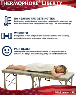 Thermophore Heating Pads Thermophore Liberty (USA Assembled) Moist Heat Pack (Model 155) Large (14 x 27) Heating Pad