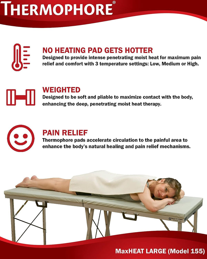 Thermophore MaxHeat Moist Heating Pad (Model 155) 14" x 27"