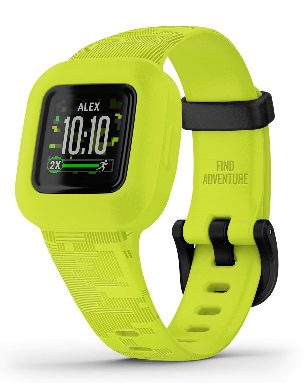 Front view of the Garmin vivofit jr 3 Kids Fitness Tracker in Camo Green  