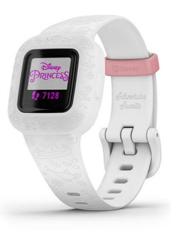 Front view of the Garmin vivofit jr 3 Kids Fitness Tracker in Princess Icons
