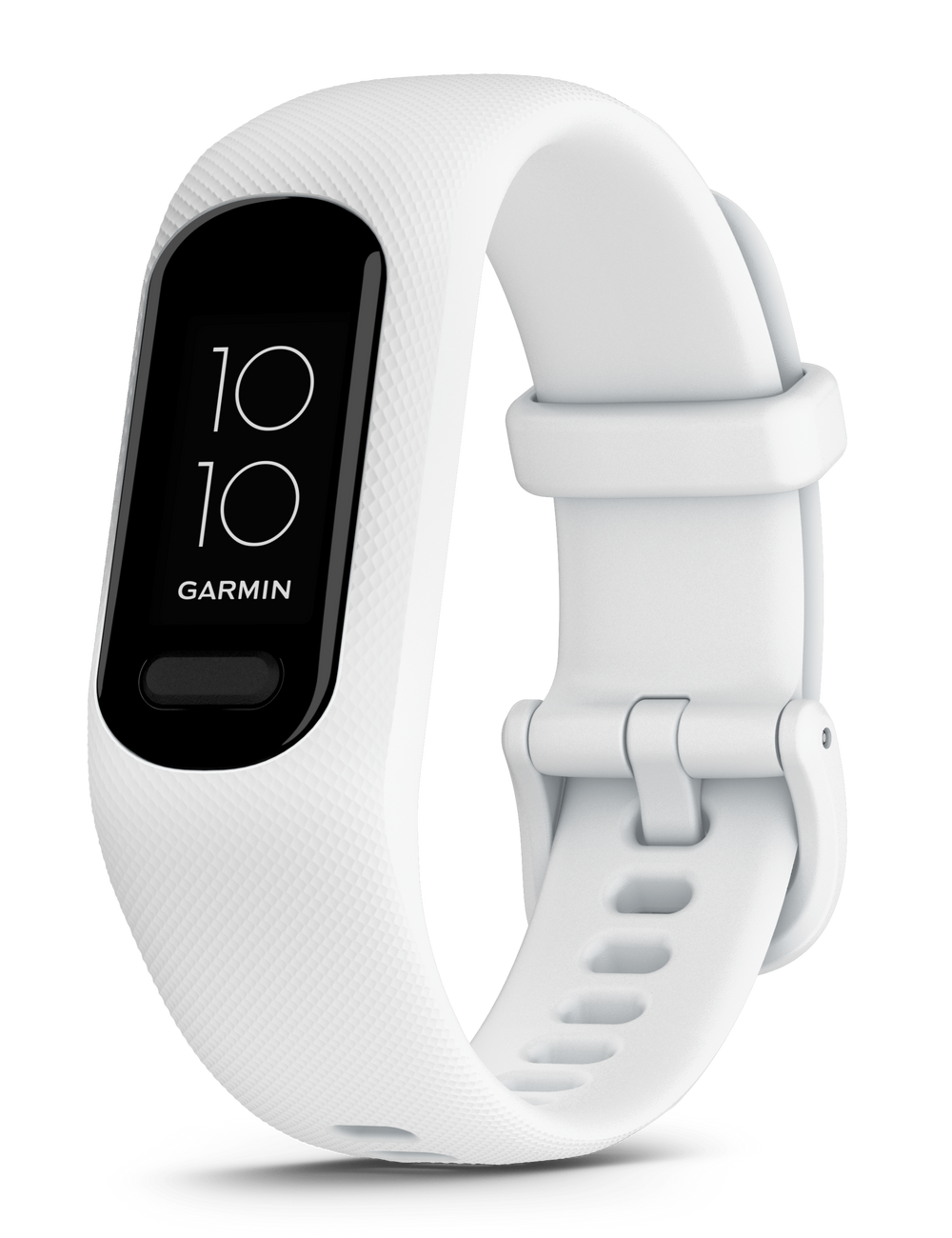 Front view of the Garmin Vivosmart 5 Fitness Tracker in white