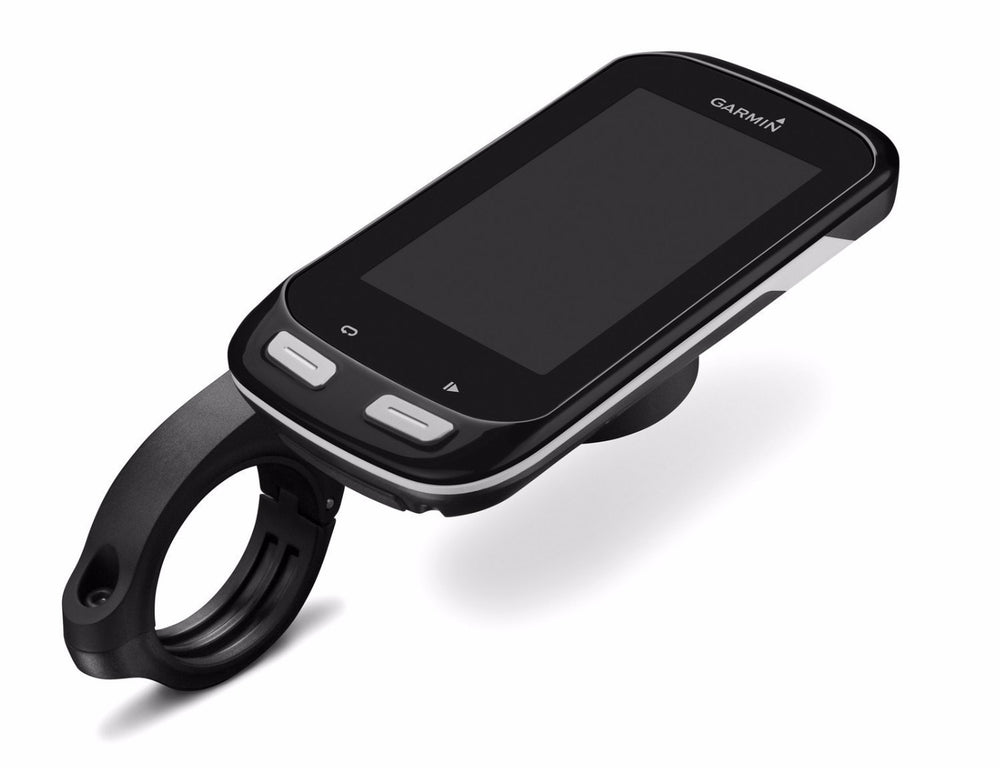 Top view of an Garmin Edge Cycling computer mounted on the Garmin Extended Out-front Bike Mount