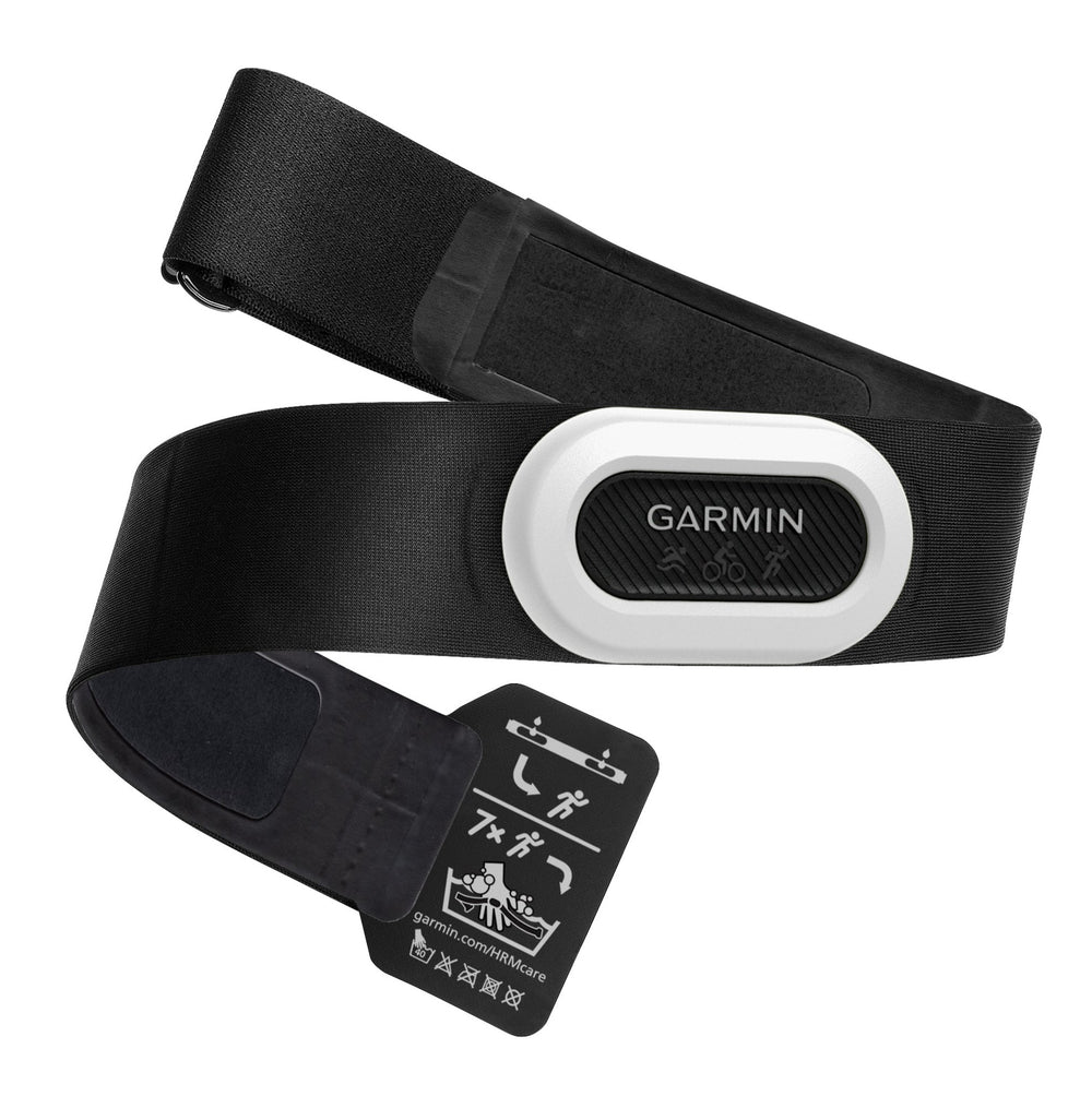 View of the Garmin HRM PRO Plus Heart Rate Monitor laid out.