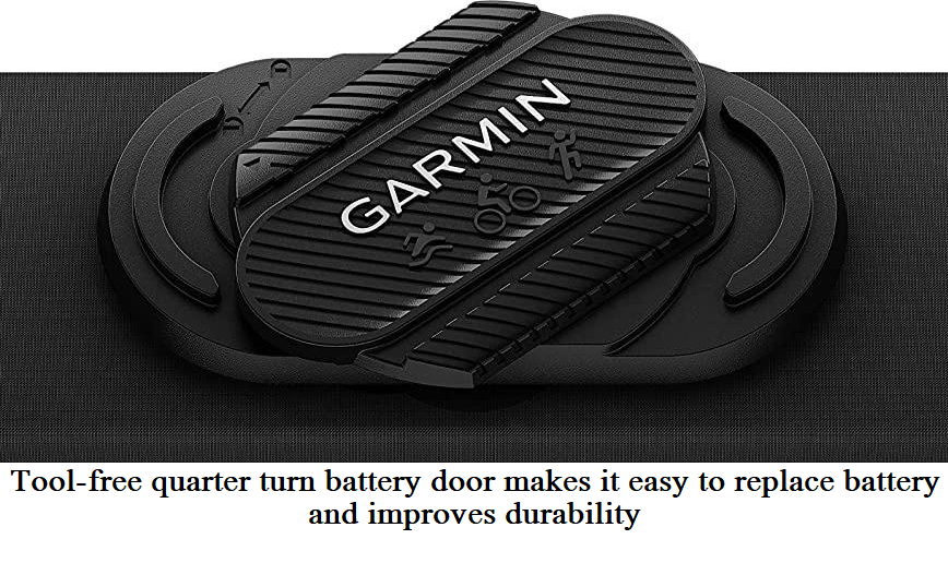 Tool free quarter turn battery door makes it easy to replace battery and improves durability