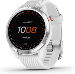 Front view of Garmin Approach S42 GPS Golf Smartwatch in White