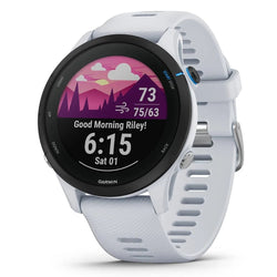 Front view of the Garmin Forerunner 255 in White 45 MM