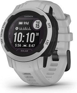 Front view of the Garmin Instinct 2 GPS Rugged Smartwatch Multi-Sport Watch Solar Edition 40 mm in Mist Gray