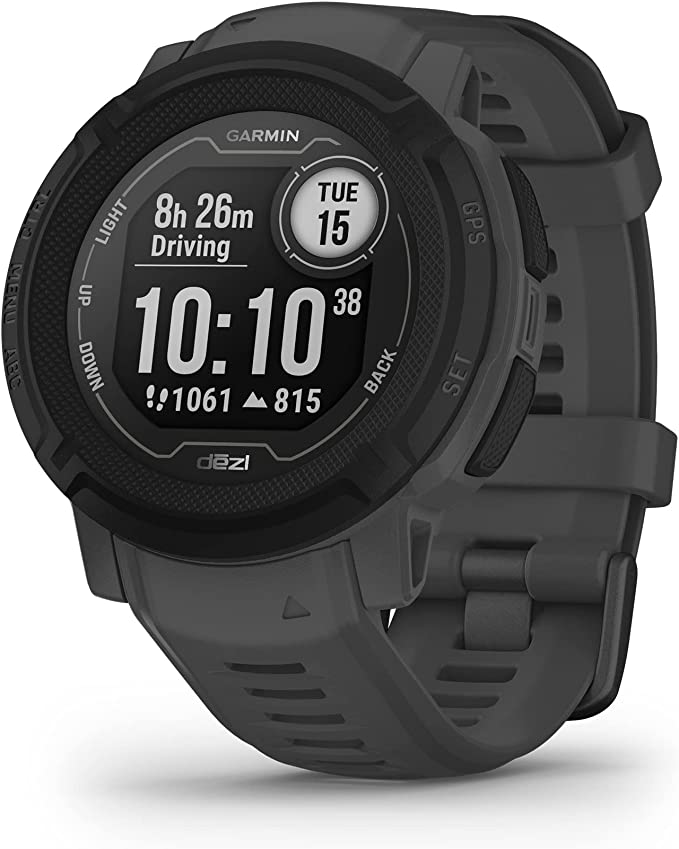 Front view of the Garmin Instinct 2 GPS Rugged Smartwatch Multi-Sport Watch 45 mm in Graphite