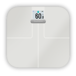 View of the Garmin Index S2 Smart Scale in white