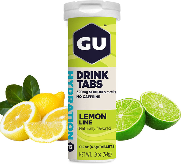 GU Energy Labs Hydration Drink Tablets - Lemon Lime Sports Nutrition GU Single Tube  
