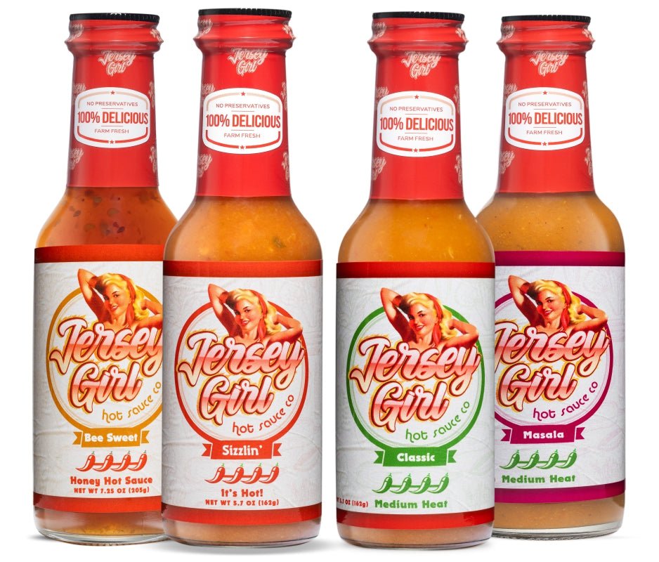 Jersey Girl All Natural (Low Sodium) Sweet Potato Hot Sauce - Variety 4 Pack Hot Sauce Jersey Girl Hot Sauce   