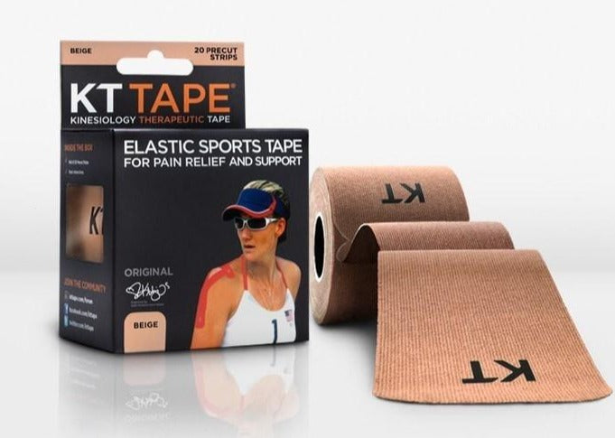 KT TAPE Cotton Elastic Kinesiology Tape  20 Pre-Cut 10 Inch Strips Sports Therapy KT Tape Beige  