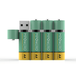 Mpowerd VIRI USB Rechargeable AA Batteries - 4 Pack Batteries MPOWERD   